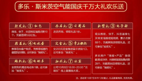 来来来！送送送！多乐斯米茨空气能千万大礼国庆狂欢启动2